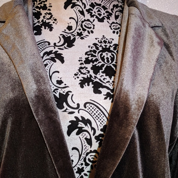 Grey velour style blazer NEW size L - Picture 3 of 6
